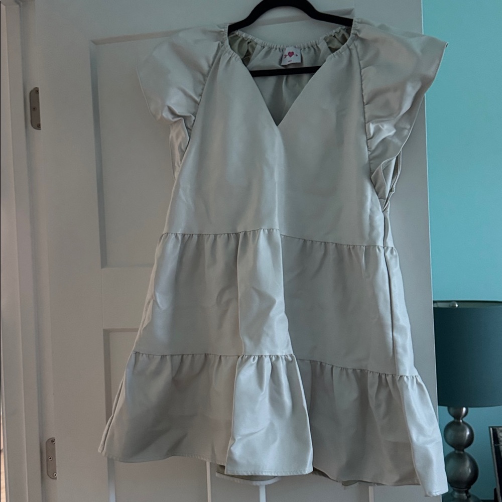 Elegant Cream Ruffle Dress